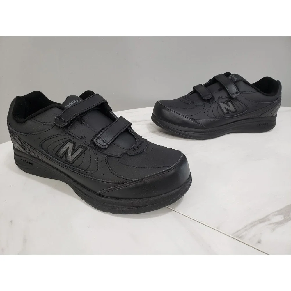 SIZE 9.5 WIDE New Balance 577 Hook &  Loop Black Walking Shoes 2EE WW577VK